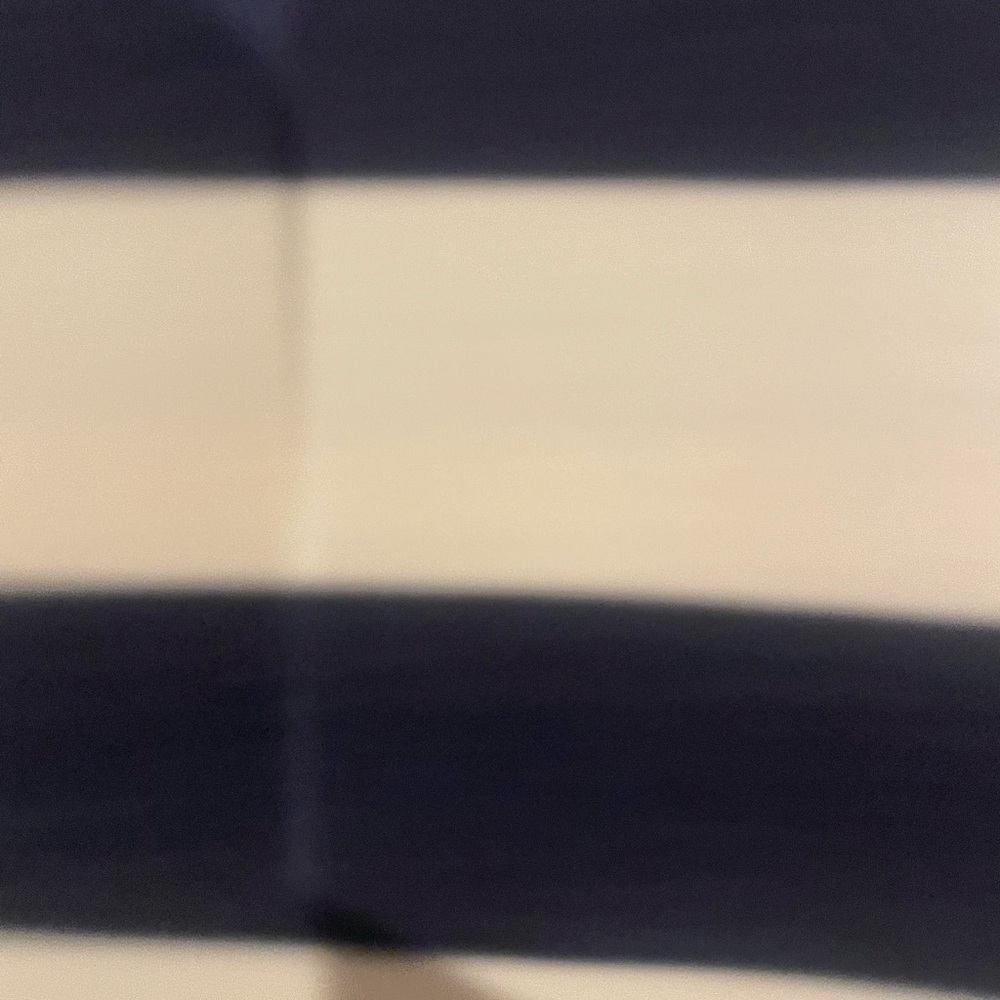 Polo Ralph Lauren Navy and Cream Striped The Big Shirt Polo Size XL With Crest - Picture 4 of 9